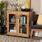 Baxton Studio Zentra Modern and Contemporary Oak Brown Finished Wood 2-Door Storage Cabinet with Glass Doors 189-11994-ZORO - alternate 1